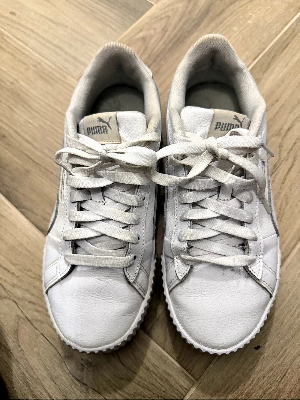 PUMA White Low Top Sneakers Classic Casual Shoes